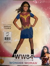 Rubies Wonder Woman Costume WW84 Dress Tiara Girls Size Large10-12 NEW IN PKG