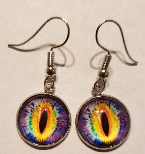Purple Eye Charm Earrings - Afbeelding 1 van 2