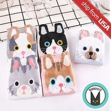 Lot 5 Assorted Kawaii Cute Cat Ear Animal Cotton invisible Socks Womans Cartoon