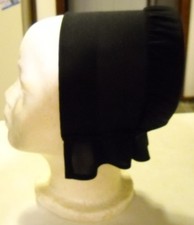 GENUINE AMISH BLACK 14 1/4 '' OUTER BONNET GIRLS 5 1/4'' D HANDMADE