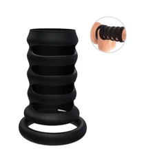 Male Ball Scrotum-Stretcher-Ring-Sleeve-Penis Stretch Enhancer Delay Ejaculation