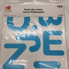 NEW Teal Punch Out Bulletin Board Letters 217 PC 3.5" Teachers Back to School