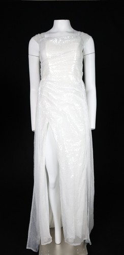 NEW TS Couture US 4 White Sequined Off Shoulder High Slit Wedding Bridal Dress - Picture 12 of 12