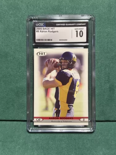 2005 SAGE Hit - Aaron Rodgers #8 (RC) - CGC GEM MINT 10