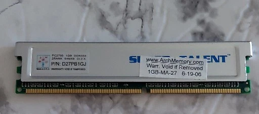 Super Talent D27PB1GJ PC2700 1GB 333Mhz DDR333 2Bank 64Mx8 CL2.5 - Image 2 of 3