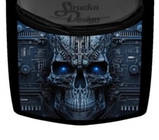 Electronic Circuit Board Human Skull Truck Hood Wrap Vinyl Car Graphic Decal