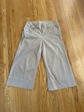 Vintage Z Cavaricci Women's Size 10 Khaki Wide Leg Cropped Capri's - Y2K