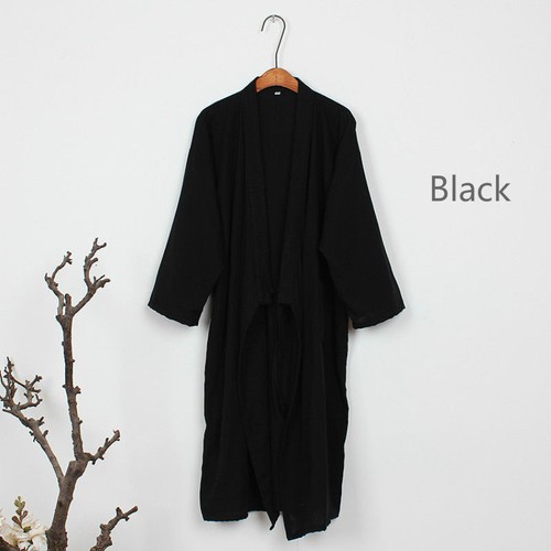 hommes japonais KIMONO YUKATA long peignoir pyjama Ceinture robe en coton - Foto 5 di 18