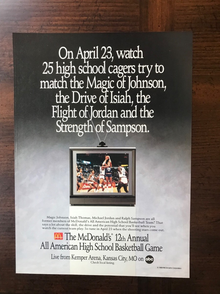 1989 vintage original print ad McDonalds All-American