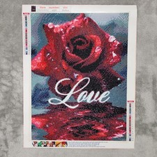 Completed Diamond Painting 3D Wall Art Red Rose Love Decor