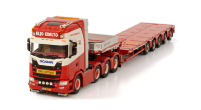 ミニカー WSI 1/50 Scania LowL Palfinger Nooteboom 1:50 WSI FOR SCANIA S CS20H 8X4 NOOTEBOOM MCO-PX 5 AXLE For