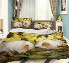 3D Weißer Hase ZHUC04 Tier Bett Kissenbezüge Decke Bettdecke Abdeckung Set Zoe