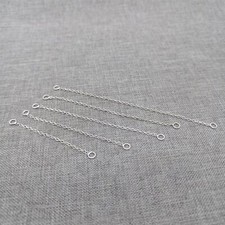 5 Sterling Silver Cable Chain Connectors Closed Rings Rhodium Plated