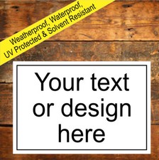 Personalized Custom Made Waterproof Signs and stickers 9117 FREE DESIGN