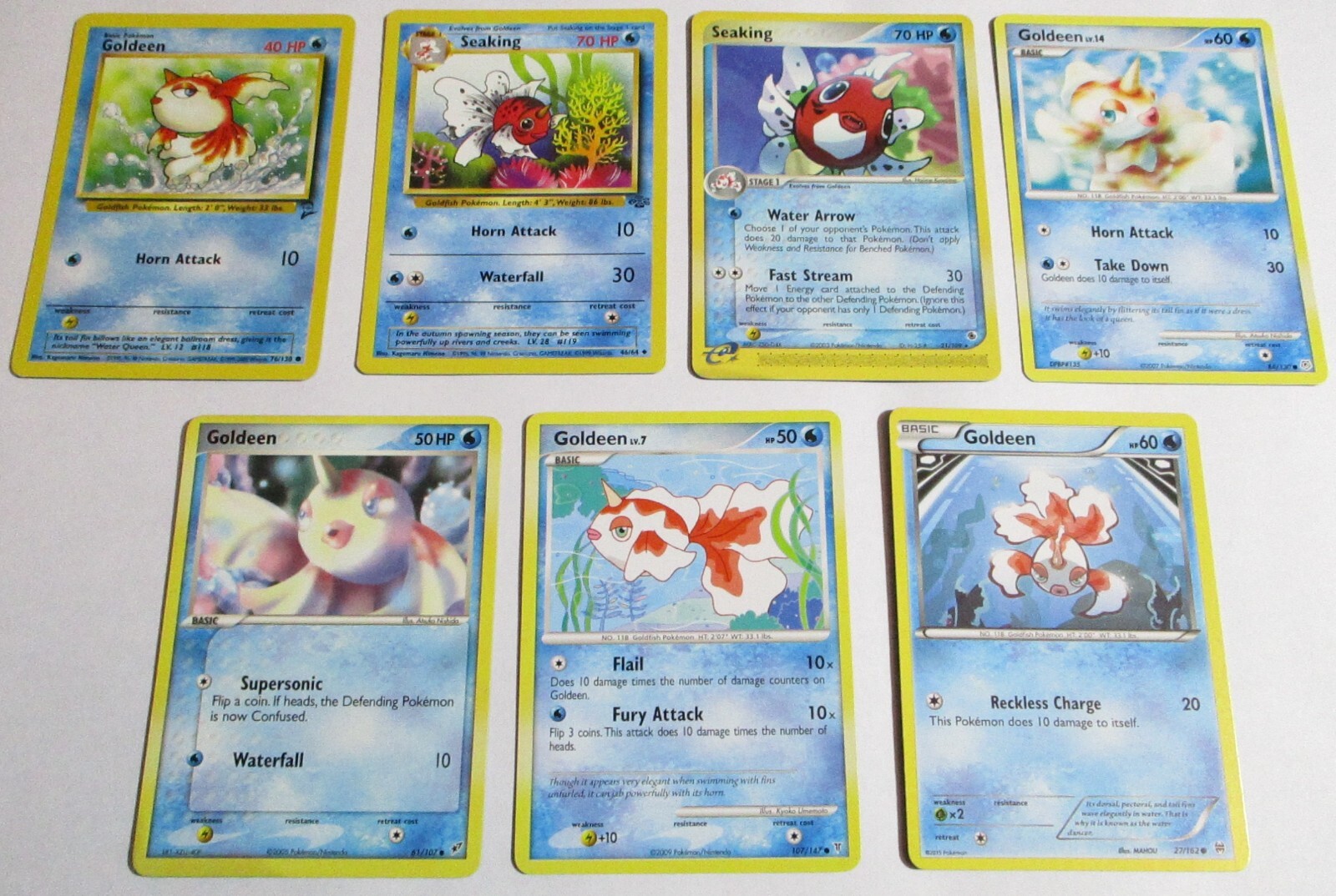 Goldeen & Seaking 7 Pokemon Card Various Sets