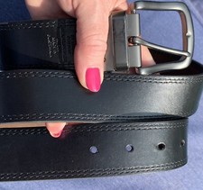 Men's Sz 40/100 Genuine Leather Reversible Belt Brown/Black Gunmetal Buckle