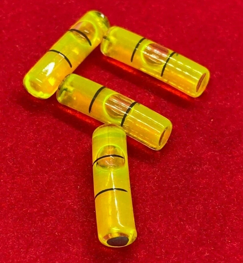Glass Tube Vial Bubble Spirit Level - D 6mm - L 22mm - Green - Accurate - Qty 4 - Image 2 of 2