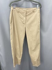 Eileen Fisher Organic Cotton Hemp Ankle Pants Khakis Tan Size 4 Casual