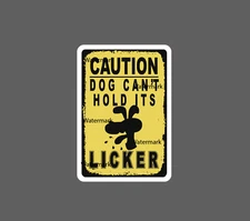 Licker Dog Sticker Caution Waterproof NEW