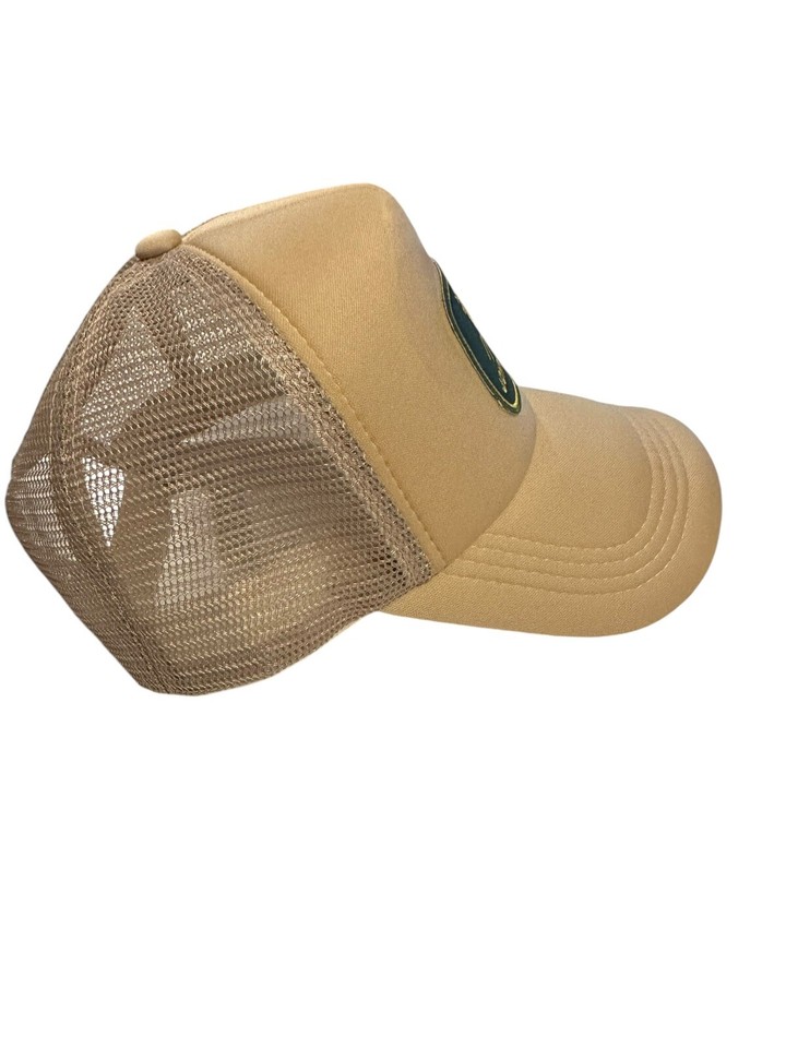 John Deere Khaki Tan Twill Mesh Cap Hat eBay