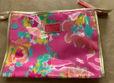 Lilly Pulitzer  Estee Lauder PVC  Floral Cosmetic Makeup Bag