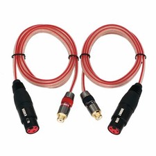 1Pair RCA Phono Jack to XLR Female 3P Audio Video Cable Speaker Amplifier 1 20FT