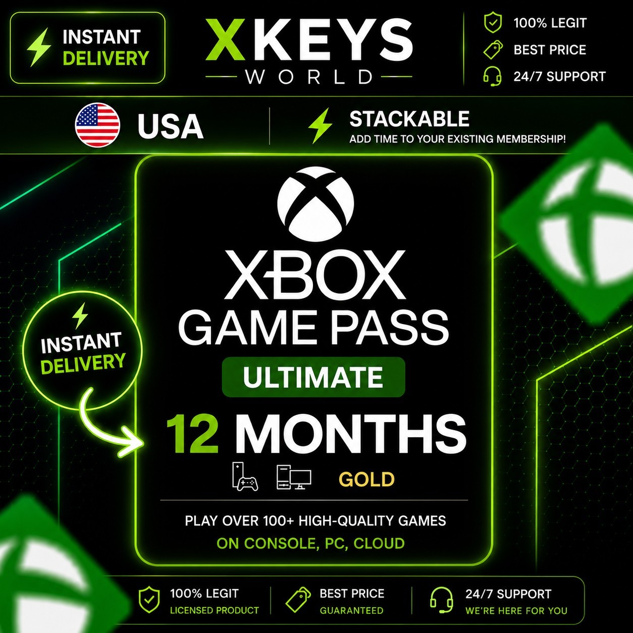 Microsoft Xbox Game Pass Ultimate 12 Month Membership