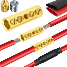 4 Gauge Wire Butt Connectors 6 PCS Brass Mechanical Butt Splice Connectors Ki...