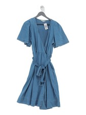 French Connection Wrap Midi Dress UK12 in Blue