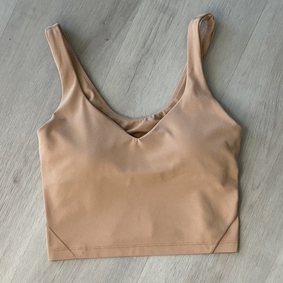 Lululemon Womens One Size Tan Align Cropped Tank Top 