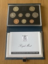 1989 Royal Mint UK Annual Proof Coin Set x9 Coins Boxed & COA (37101)