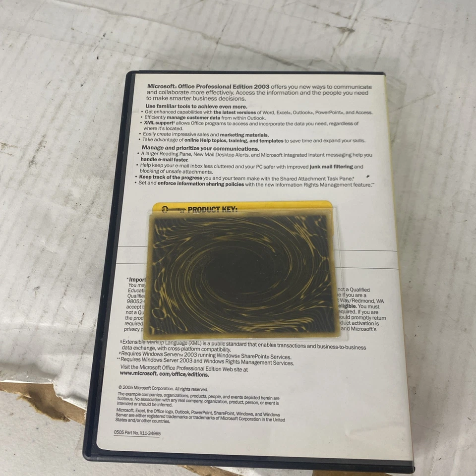 Vintage Software MICROSOFT OFFICE PROFESSIONAL 2003 ACADEMIC ED W/KEY USED - Image 2 of 3