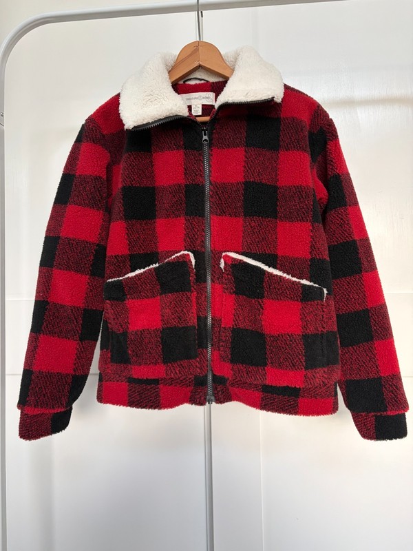 New Treasure & Bond Kids Plaid High Pile Fleece Jacket XL (14/16)