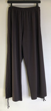 Bryn Walker Sz L Dark Brown Ruched Pant Lightweight Italian Microfiber Jersey