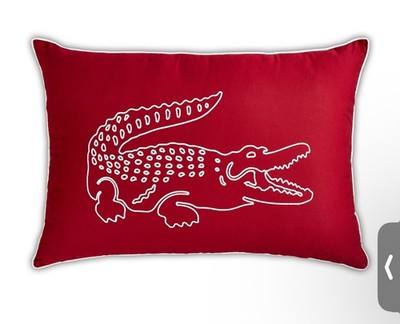 Lacoste Crocodile Throw Pillow Red 16x24 Decorative Accent Pillow New