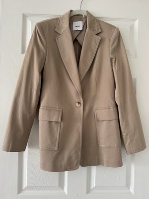 Blazer Cotton Jacket Women s Size 36 Tan Beige Koton Made in Turkey
