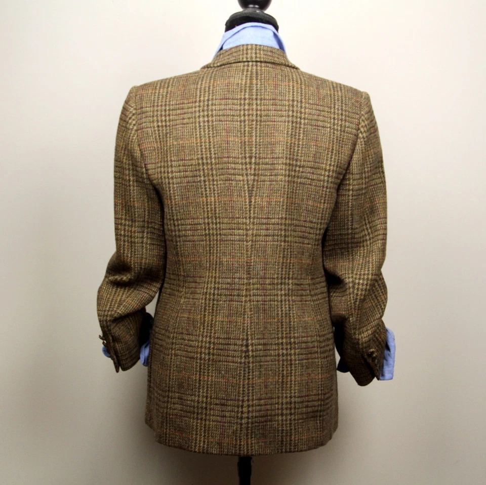 Vintage LAUREN Ralph Lauren Glen Plaid Blazer Jacket 100% Wool Women's Size 8P - Image 4 of 4