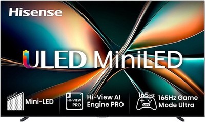 Hisense ULED Smart TV 100U7Q /TS 253cm 100 Zoll schwarz matt UltraHD 4K Mini-LED