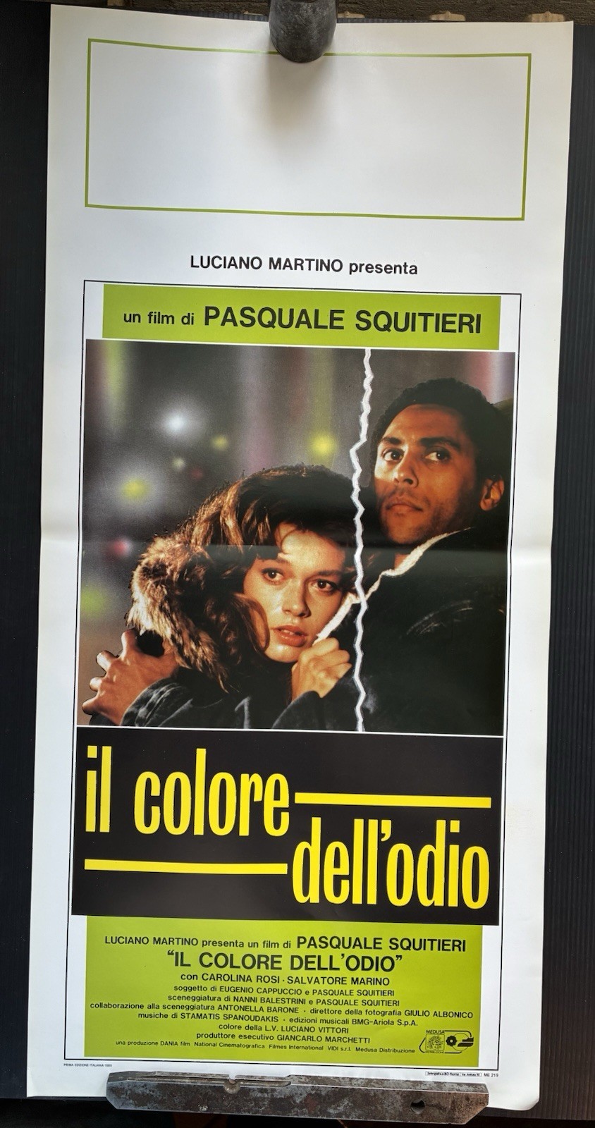 Locandina originale film IL COLORE DELL'ODIO (1989) - Regia di Pasquale Squitieri