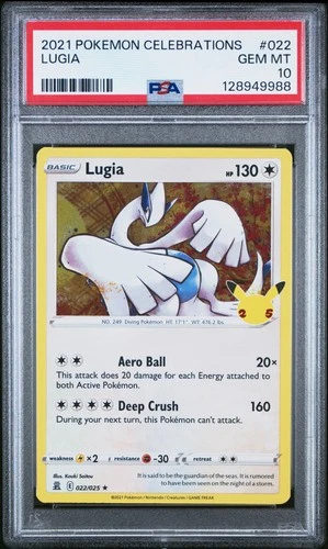 2021 POKEMON CELEBRATIONS #022 LUGIA PSA 10