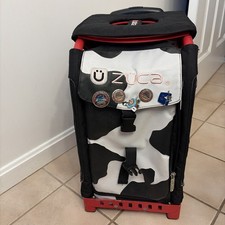 ZUCA Rolling Bag Cow Print Pattern Skating Bag Suitcase animal black white READ