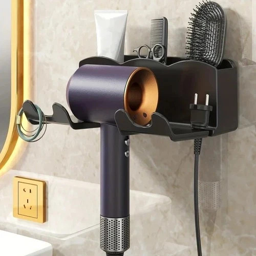 Wandmontierter Haartrocknerhalter ohne Bohren Badezimmer Organizer Regal UK Lager