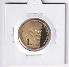 AUSTRALIAN PROOF: 1996 $1 SIR HENRY PARKES COIN IN 2X2 HOLDER #6819