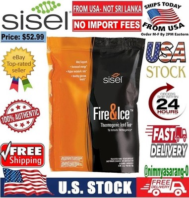 Sisel Fire&Ice Peach Mango Thermogenic Iced Tea 30 Sachets Energy Drink Mix  
