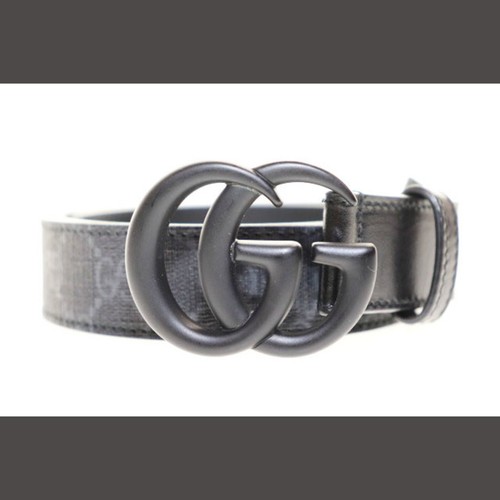 Gucci GG Marmont Belt 85 34 Leather Black Total Pattern 【Brand Used Used 1143238