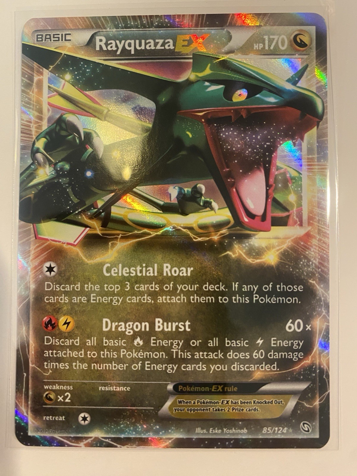 The Pokemon Company Pokemon TCG Rayquaza EX 85/124 Dragons Exalted Holo EN