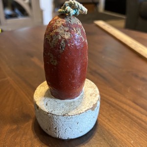 Vintage Red White Lobster Trap Buoy 5” Tall