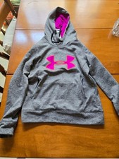 Under Armour ColdGear Women's Gray/Pink Pullover Hoodie Loose SM/P