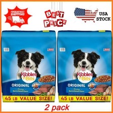 NEW 2 pack Kibbles 'n Bits Dry Dog Food Original Savory Beef Chicken 45 lb