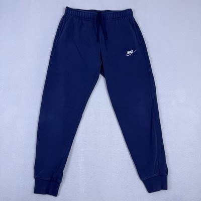 Nike Mens Small Navy Blue Sportswear Club Fleece Joggers Swoosh League Pants